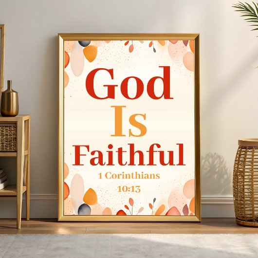 Poster Dieu est fidèle Boho Christian Wall Art imprimé