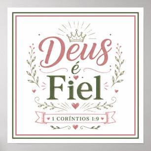 Poster Dieu est Fidèle Citation Biblique Phrase Chrétienn