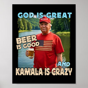 Poster Dieu est grand, la bière est bonne et Kamala est f