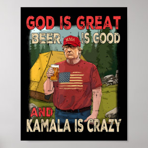 Poster Dieu est grand, la bière est bonne, Kamala est fol