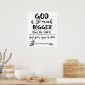 Poster Dieu est plus grand que la tempête chrétienne (Cuisine)