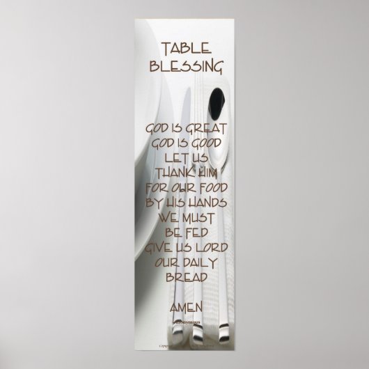 Poster Dieu est une grande prière de table (Devant)