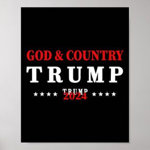 Poster Dieu et pays Trump 2024 Dieu Trump