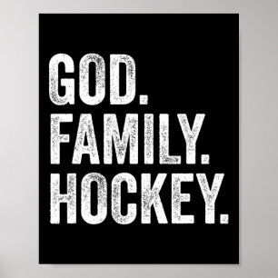 Poster Dieu Famille Hockey