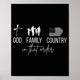 Poster Dieu Famille Pays Dans Cet Ordre Patriotique Chris