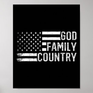 Poster Dieu Famille Pays - Drapeau américain chrétien pat