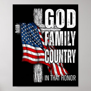 Poster Dieu Famille Pays Drapeau Américain Chrétien Patri