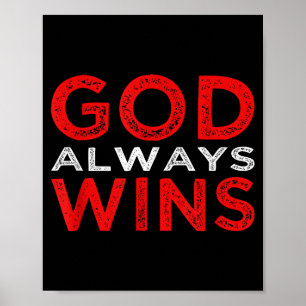 Poster Dieu Gagne Toujours Religieux