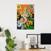 Poster Dieu Ganesha sur Elephant (Bureau à domicile)