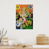 Poster Dieu Ganesha sur Elephant (Cuisine)