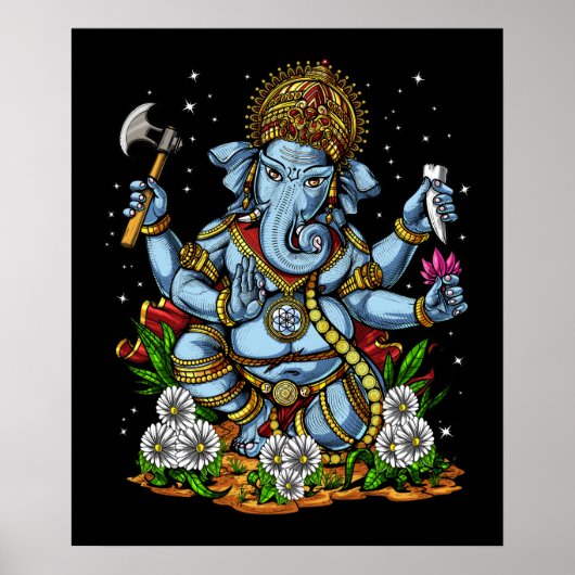 Poster Dieu hindou Ganesha (Devant)