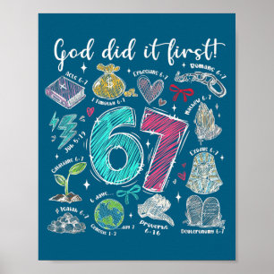 Poster Dieu l'a fait en premier Mème chrétien 6 7 pour le