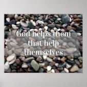 Poster Dieu les aide qui aident à l'affiche de motivation (Devant)