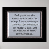 Poster Dieu m'accorde la sérénité - art imprimé (Devant)