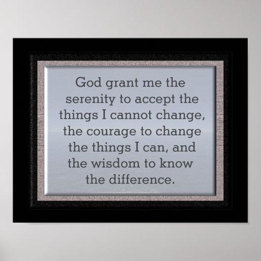 Poster Dieu m'accorde la sérénité - art imprimé (Devant)