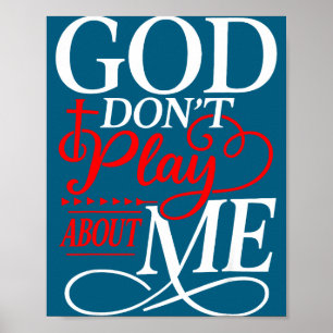 Poster Dieu ne plaisante pas foi chrétienne religieuse