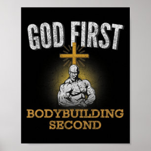 Poster Dieu premier Bodybuilding Deuxième Christian Gym W
