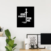 Poster Dieu se bat pour moi - 1 Samuel 17:47 (Bureau à domicile)