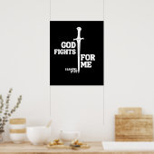 Poster Dieu se bat pour moi - 1 Samuel 17:47 (Cuisine)