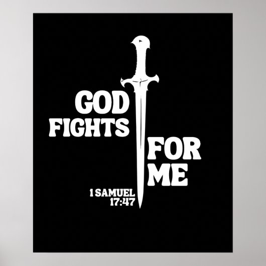 Poster Dieu se bat pour moi - 1 Samuel 17:47 (Devant)