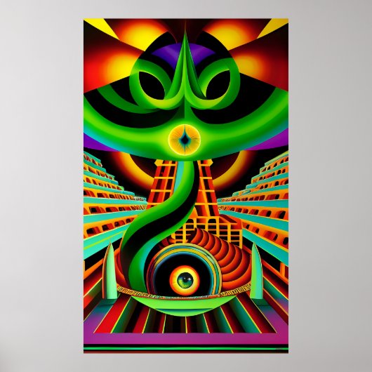 Poster Dieu serpent méso-américain (Devant)
