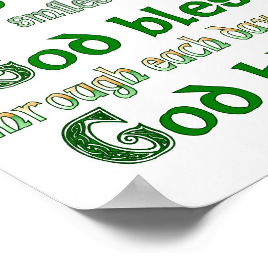 Poster Dieu te bénisse, bénédiction irlandaise (Coin)