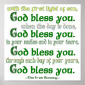 Poster Dieu te bénisse, bénédiction irlandaise (Devant)