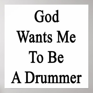 Poster Dieu Veut Que Je Sois Un Drummer