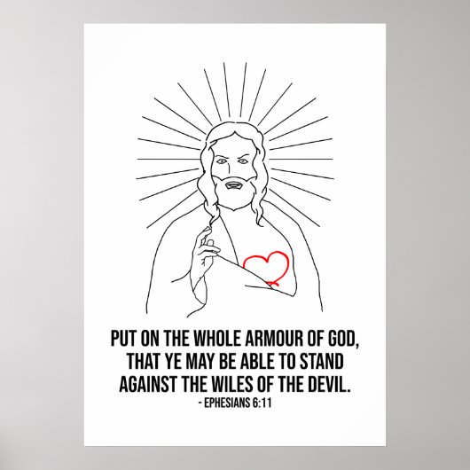 Poster Dieu Vous Bénisse Et Vous Sauve. Mets Sur L'Armure (Devant)