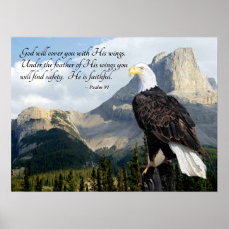 Poster Dieu Vous Couvrira Avec Ses Ailes Psaume 91