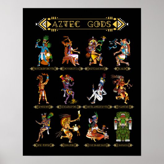 Poster Dieux aztèques (Devant)