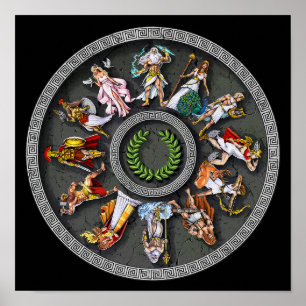 Poster Dieux de la mythologie grecque antique