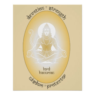 Poster Dieux de l'Inde Série d'art - Seigneur Hanuman
