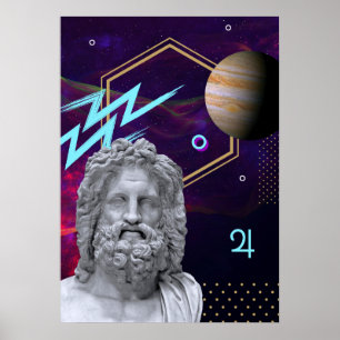 Poster Dieux et planètes antiques : Jupiter (gr Zeus)
