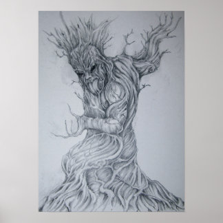 Poster Dieux Maoris, Tane Mahuta. Dieu de la forêt