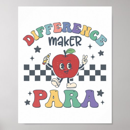 Poster Difference Maker Para Teacher Paraprofessional Par (Devant)