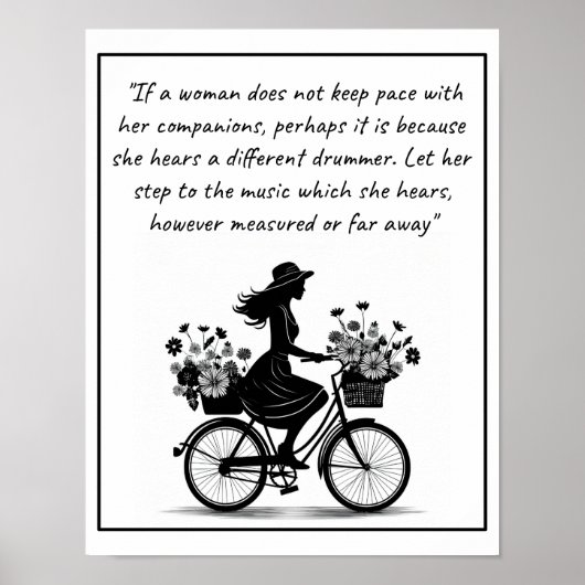 Poster Différent batteur — citation de femme (Devant)