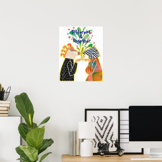 Poster Différent & Ensemble --Affiche du Mois de la Fiert (Bureau à domicile)