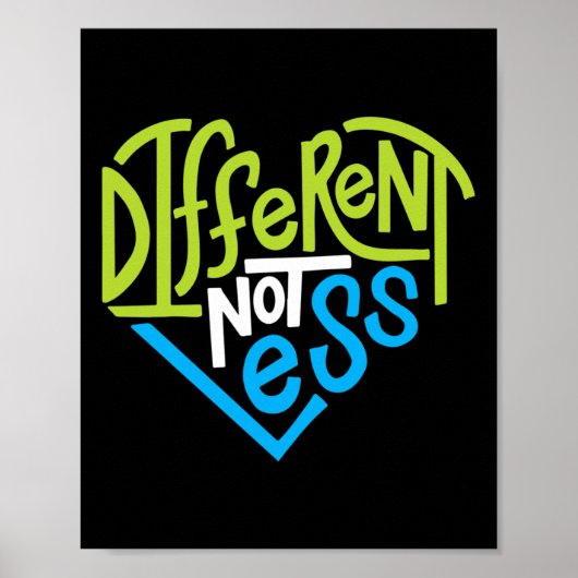Poster Différent Pas Moins Pour Le Soutien De L'autisme (Devant)