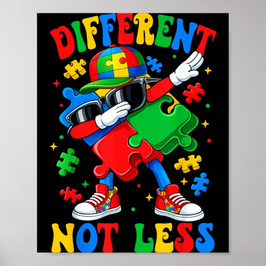 Poster Différent Pas Moins Puzzle Dabbing de sensibilisat (Devant)