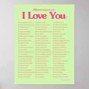 Poster Different Ways to Say I Love You