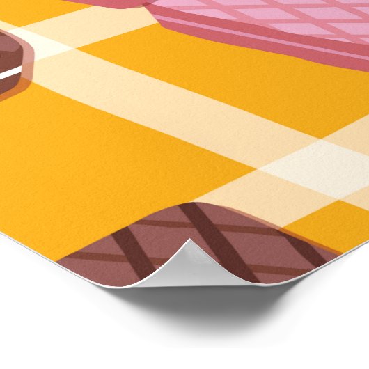 Poster Différentes gaufres aromatisées sans soudure arriè (Coin)