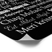 Poster Différents Langues De Joyeux Noël T Shirt (Coin)