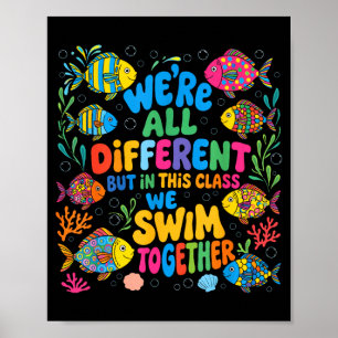 Poster Différents mais dans cette classe nous nageons ens