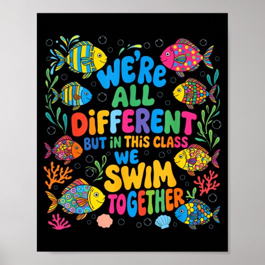 Poster Différents mais dans cette classe nous nageons ens (Devant)