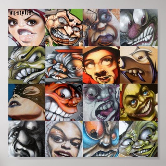 Poster différents styles de caractères (Devant)