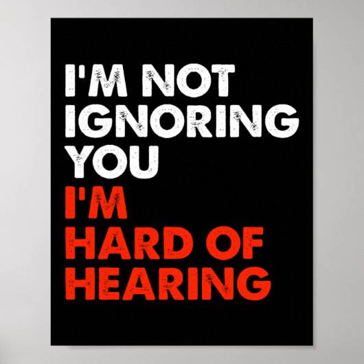 Poster Difficile à entendre Amusant ASL Langue des signes (Devant)
