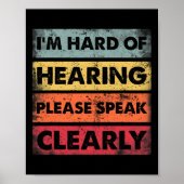 Poster Difficile d'oreille sourde déficient auditif ASL S (Devant)