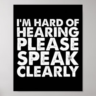 Poster Difficile d'oreille sourde déficient auditif ASL S