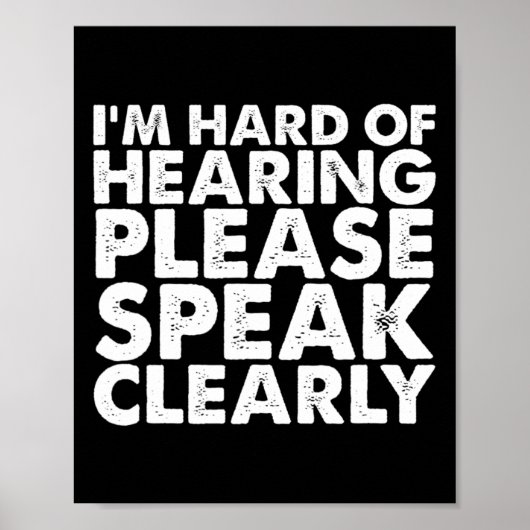 Poster Difficile d'oreille sourde déficient auditif ASL S (Devant)